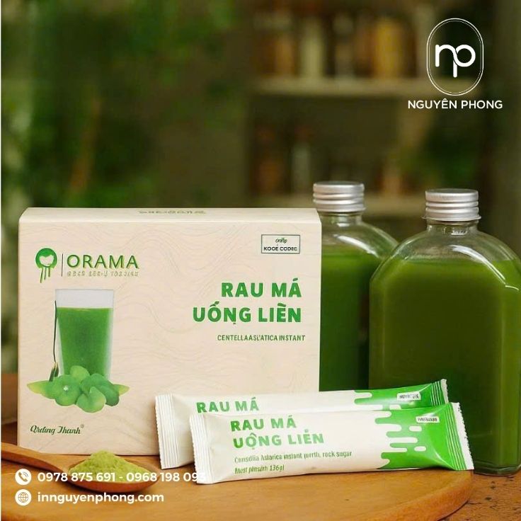 Mẫu hộp đựng bột rau má phong cách đơn giản